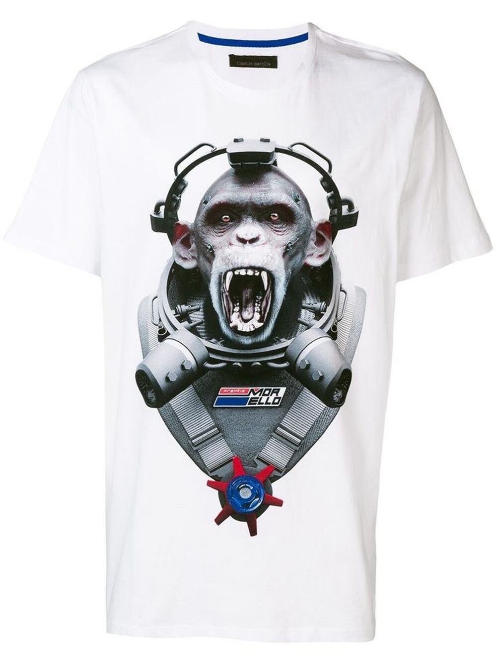Frankie Morello Tshirt Size XXL White with Monkey T